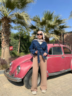 Cropped Denim Trench Coat