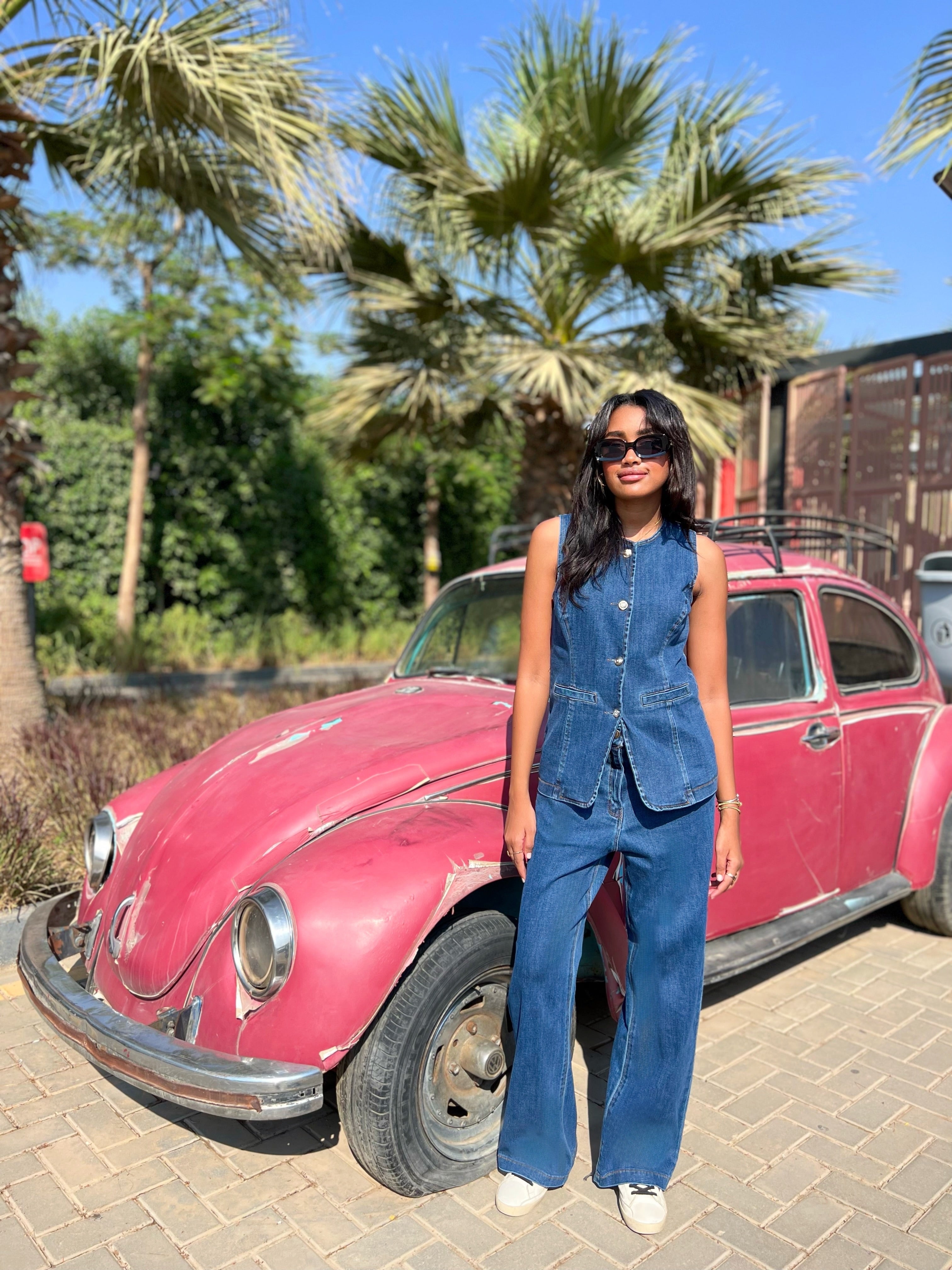 Full Glam Denim Wide Pants