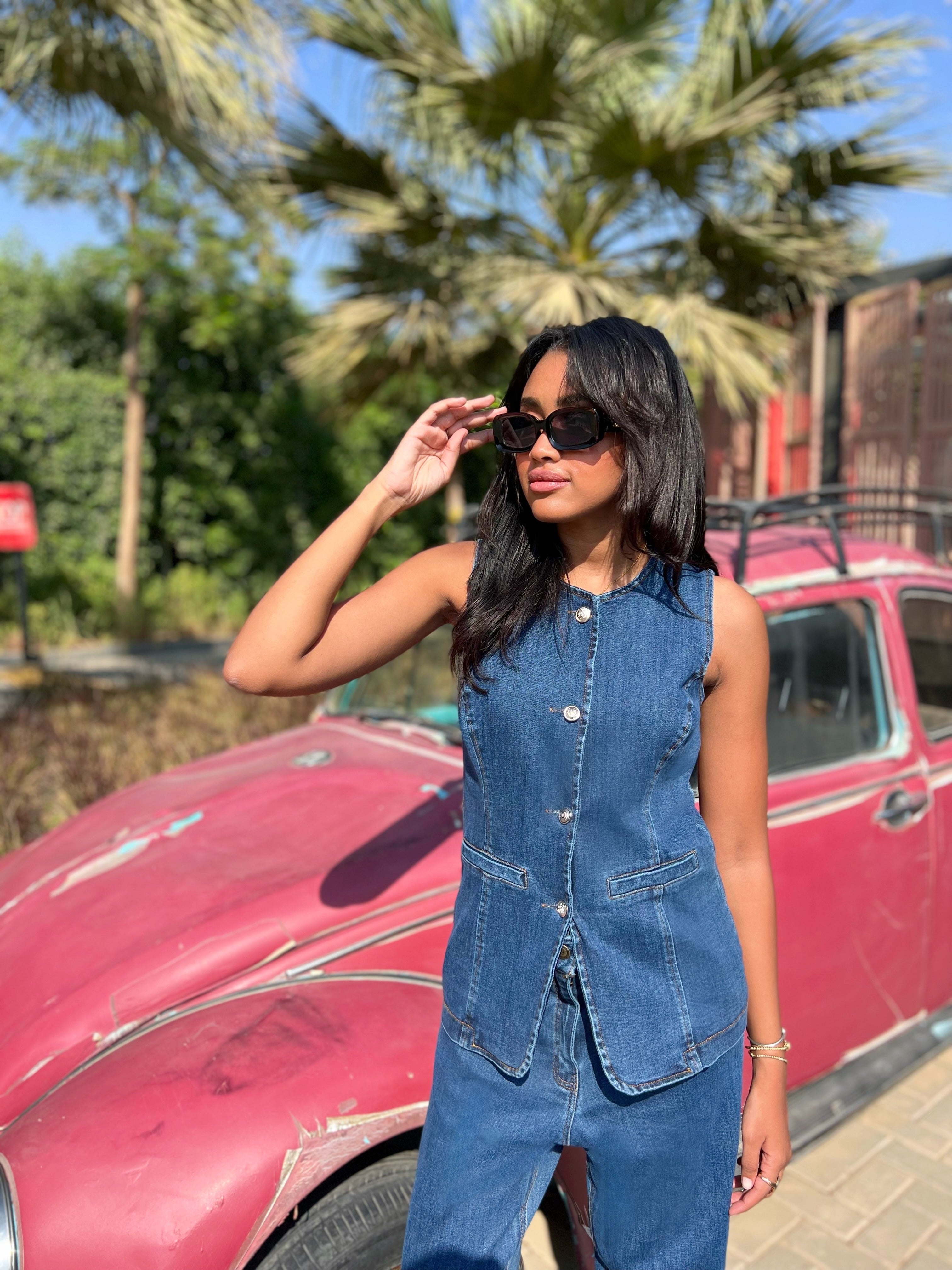 Full Glam Denim Vest