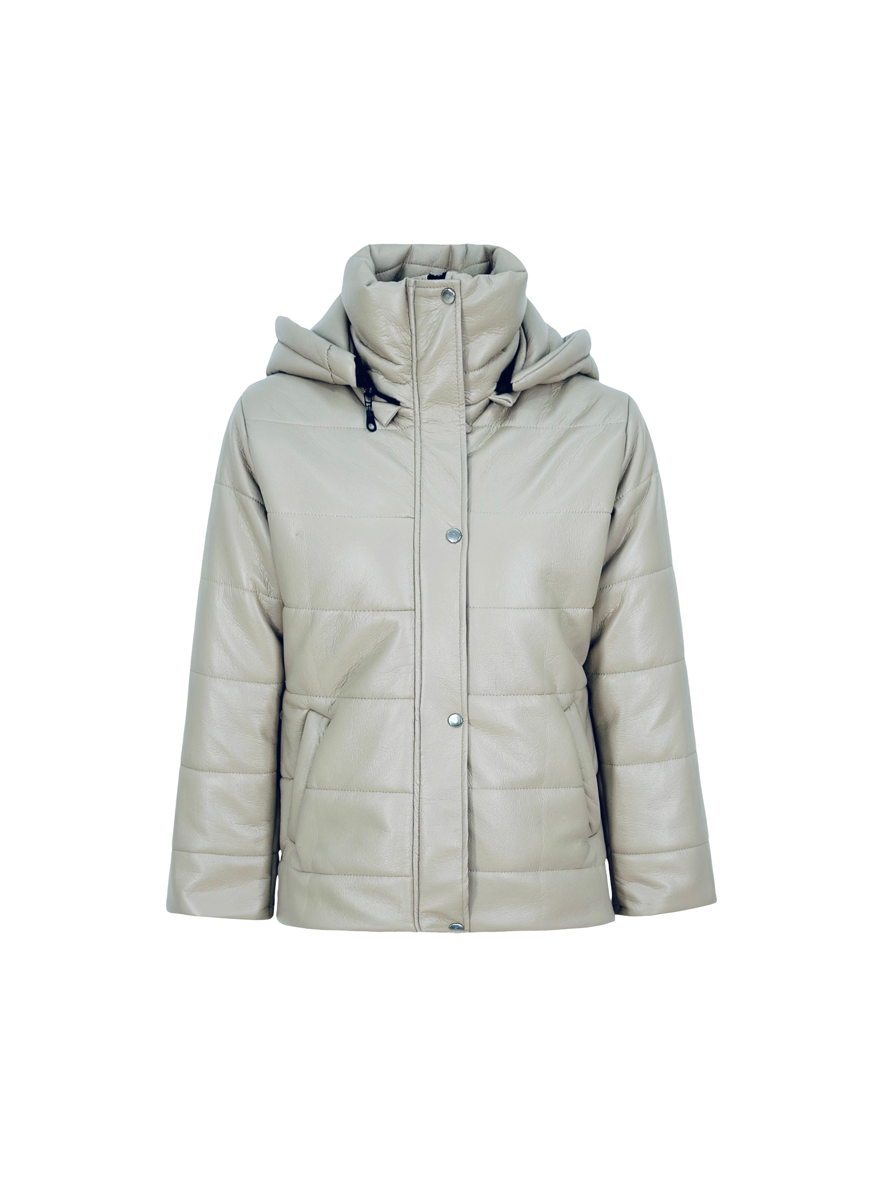 Leather Puffed Jacket