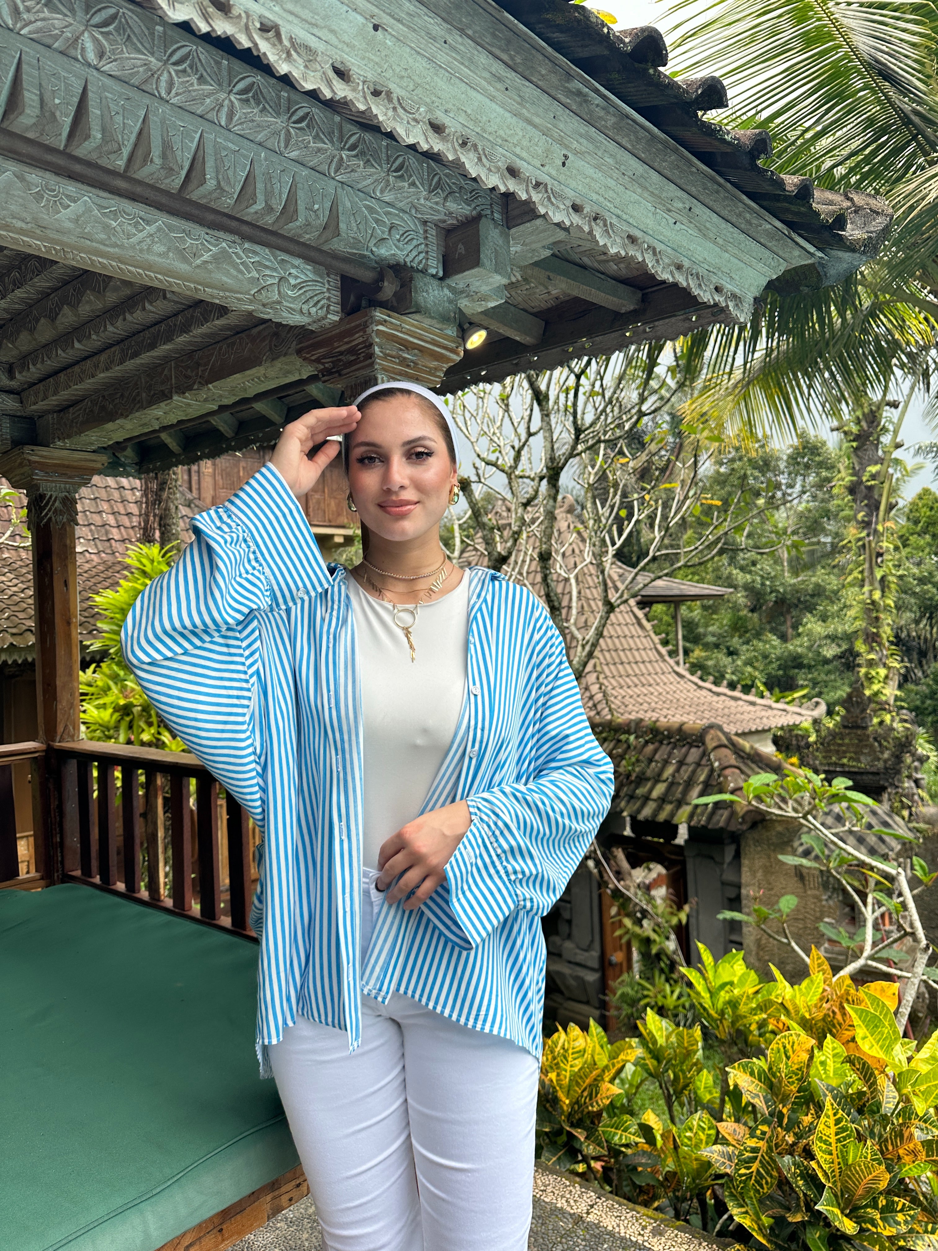 All Strips Shirt Baby Blue