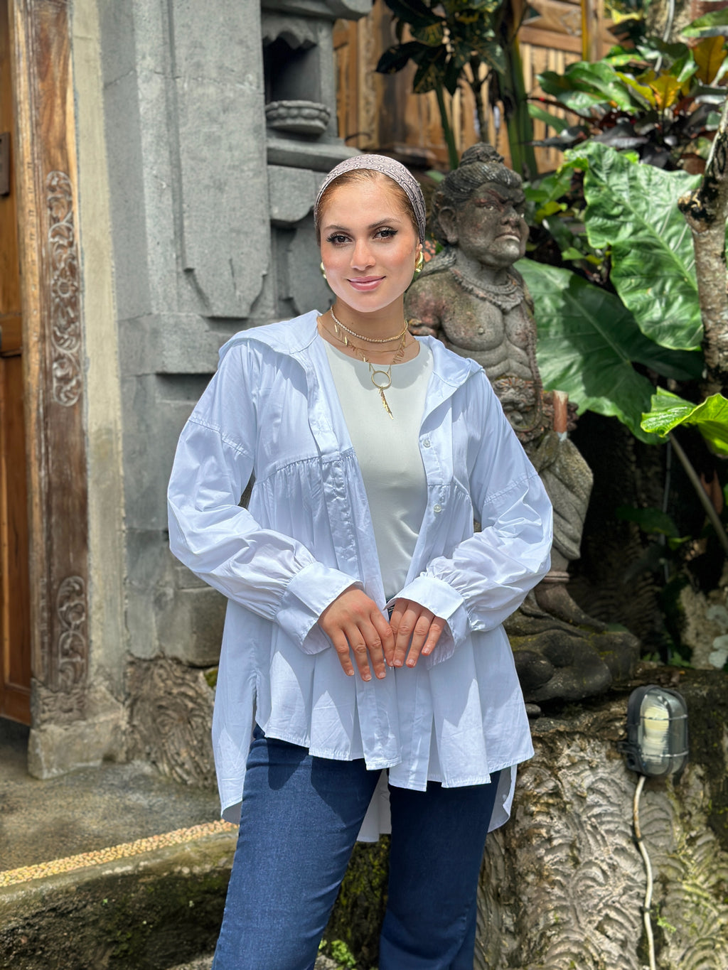 Hooded Shirt Cream