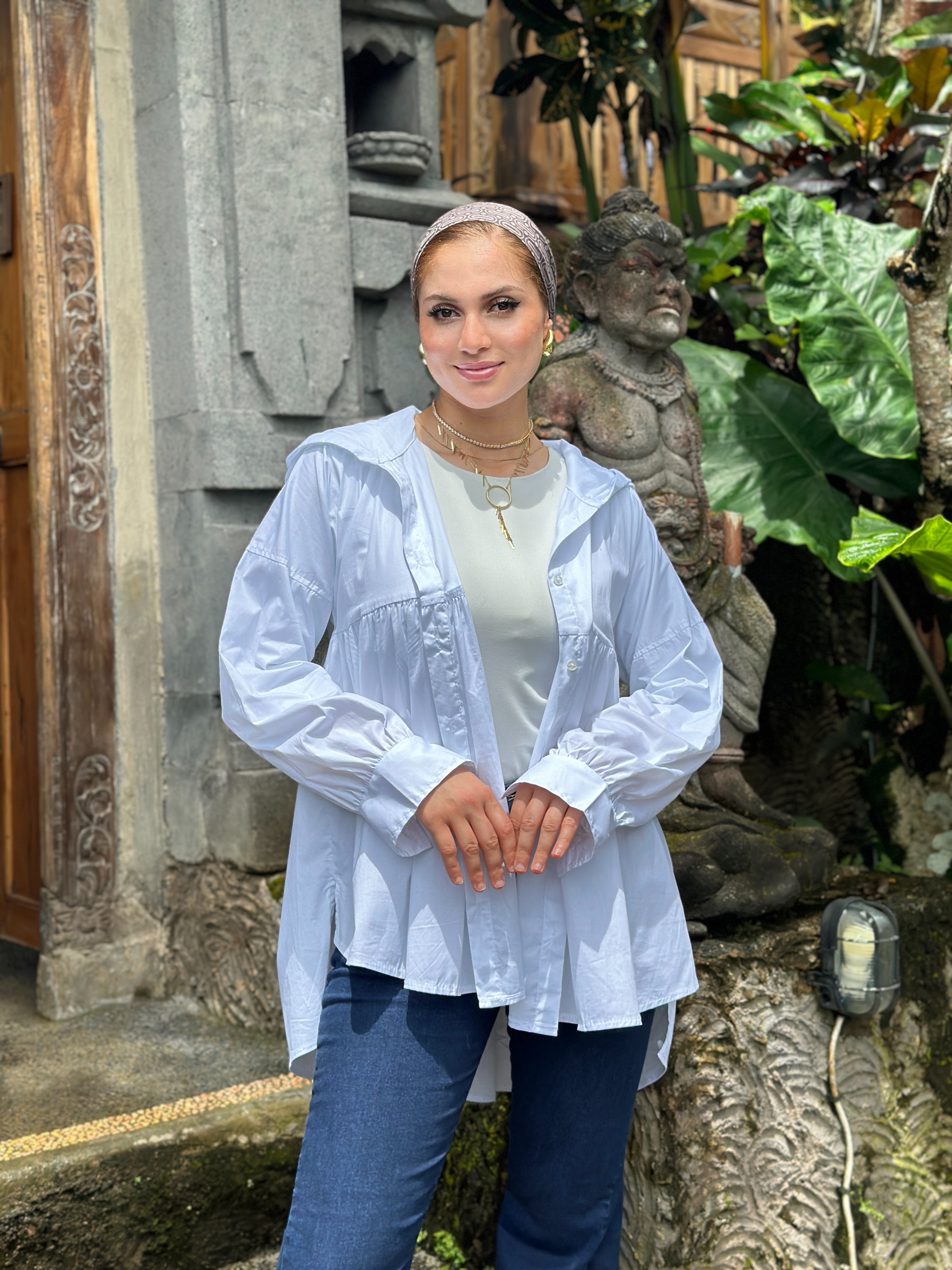 Hooded Shirt Cream