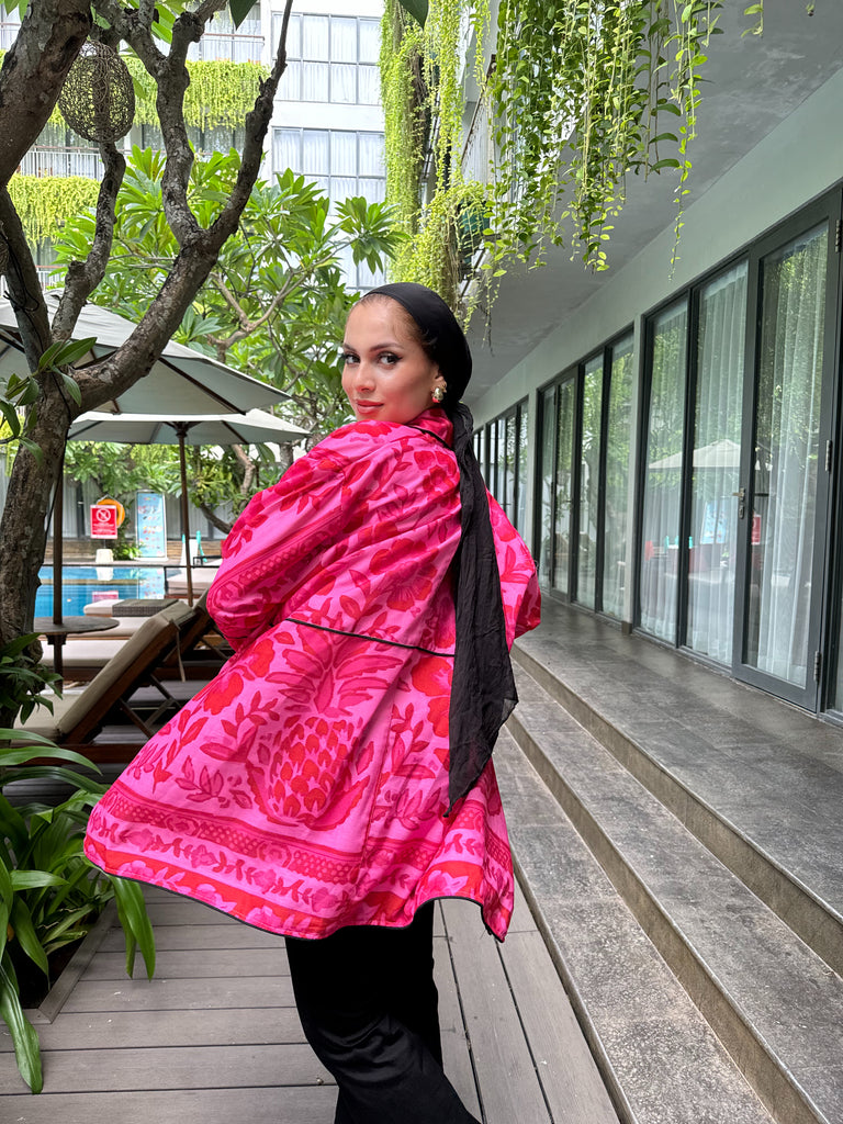 Pretty In Pink Linen Kimono