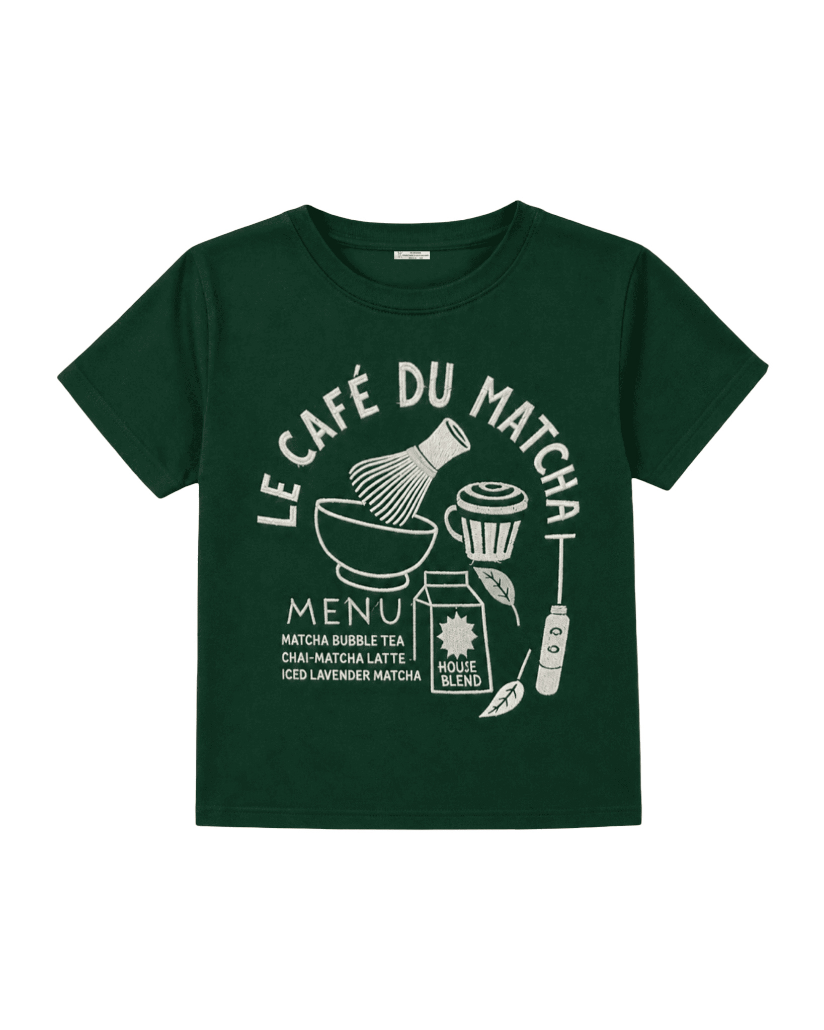 Le Cafe du Matcha Embroidered kids T-Shirt