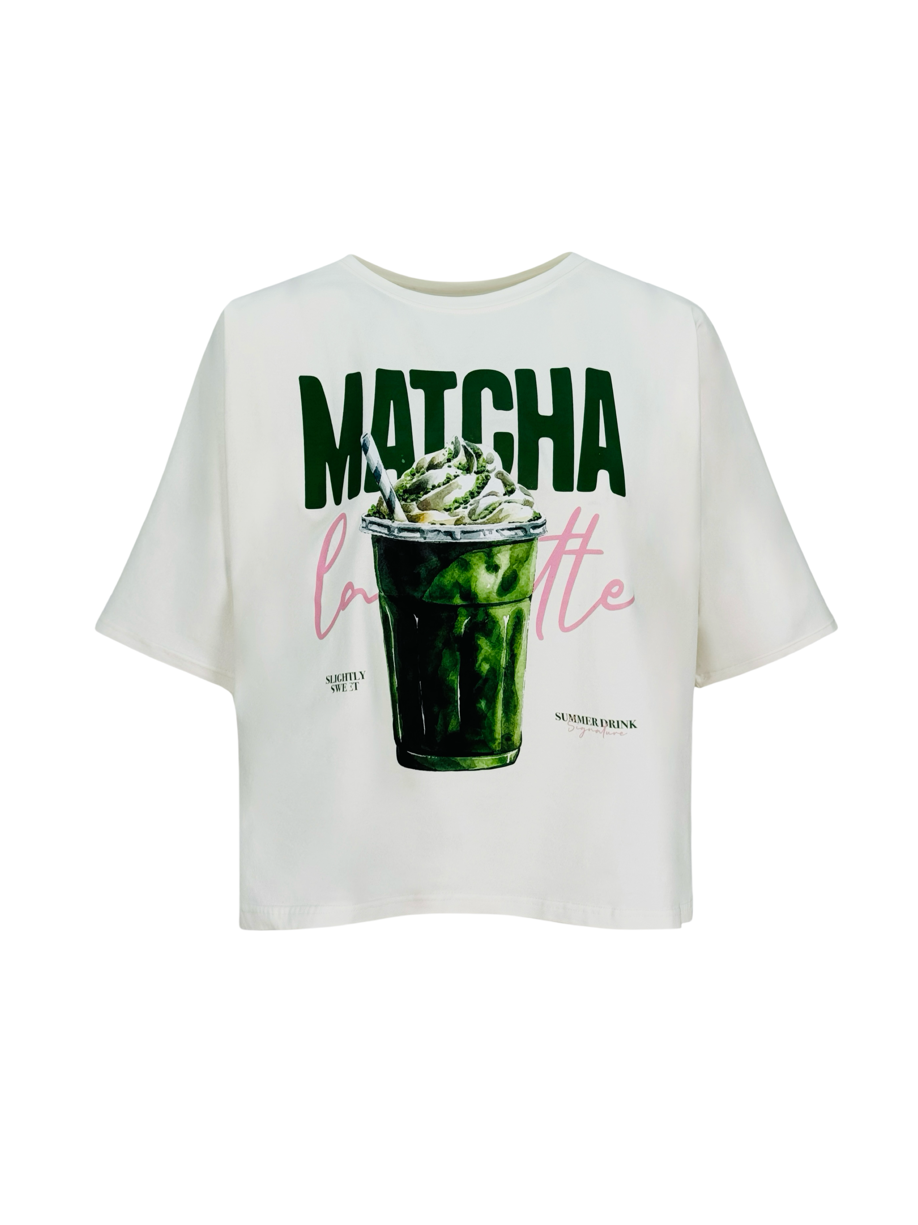 Cream Matcha Half T-Shirt