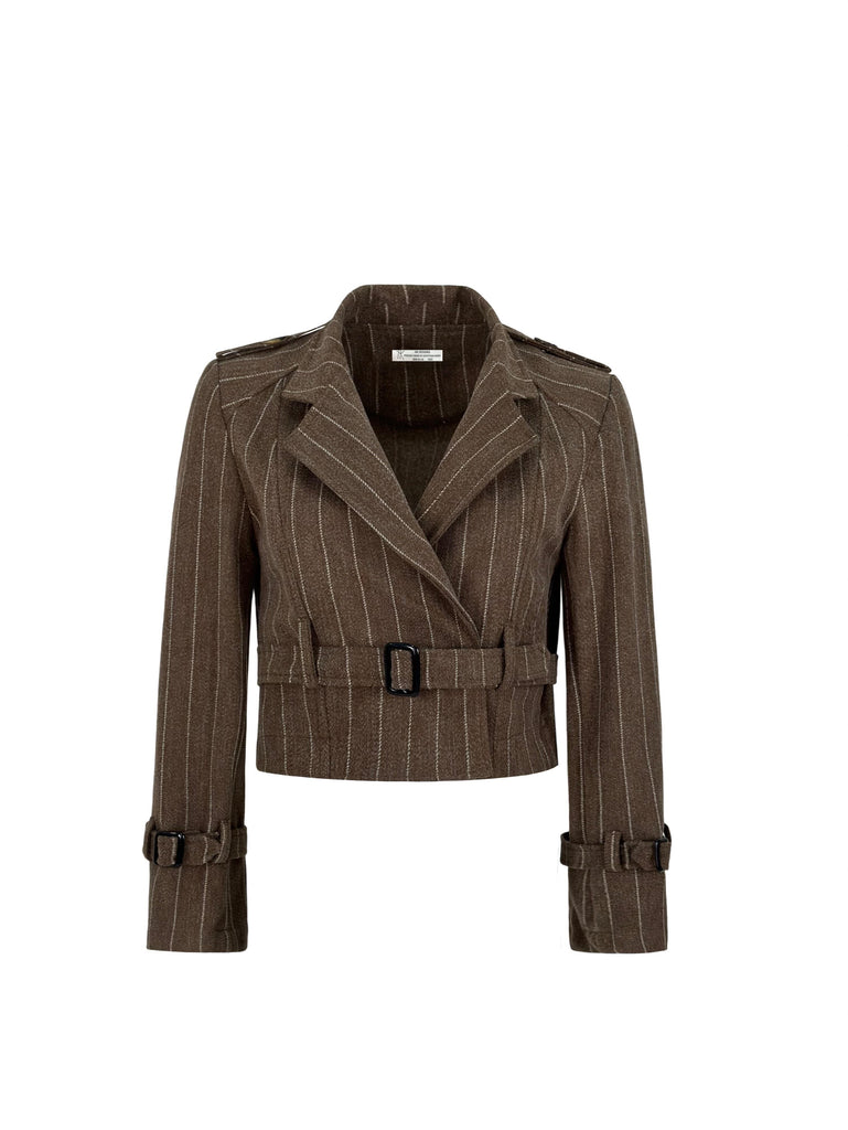 Cropped Wool Jacket Mocha