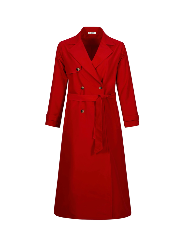 Dancing In The Rain Trench Coat Cherry