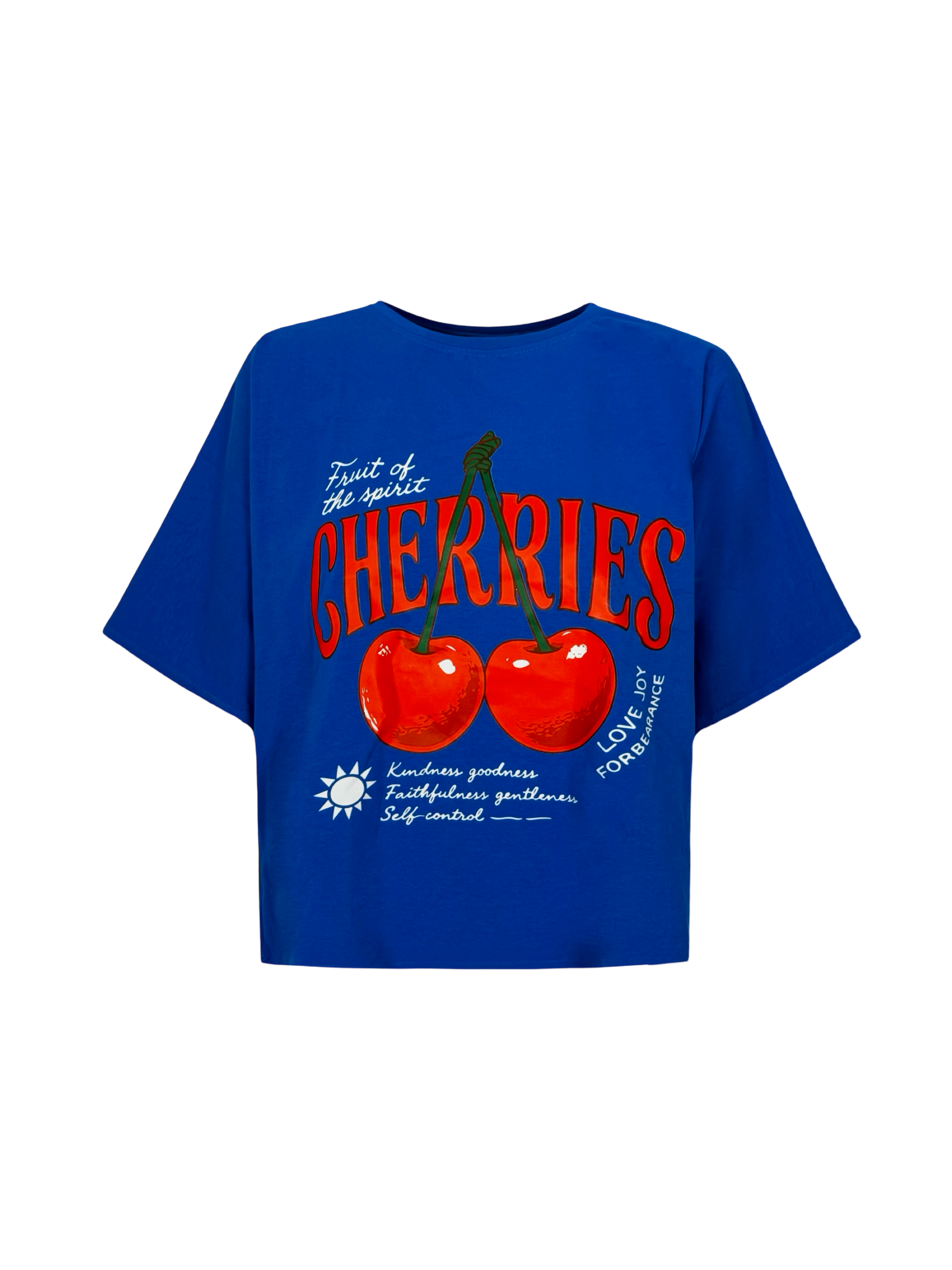 Blue Cherries Half T-Shirt