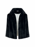 Noir Elegance Faux Fur Coat