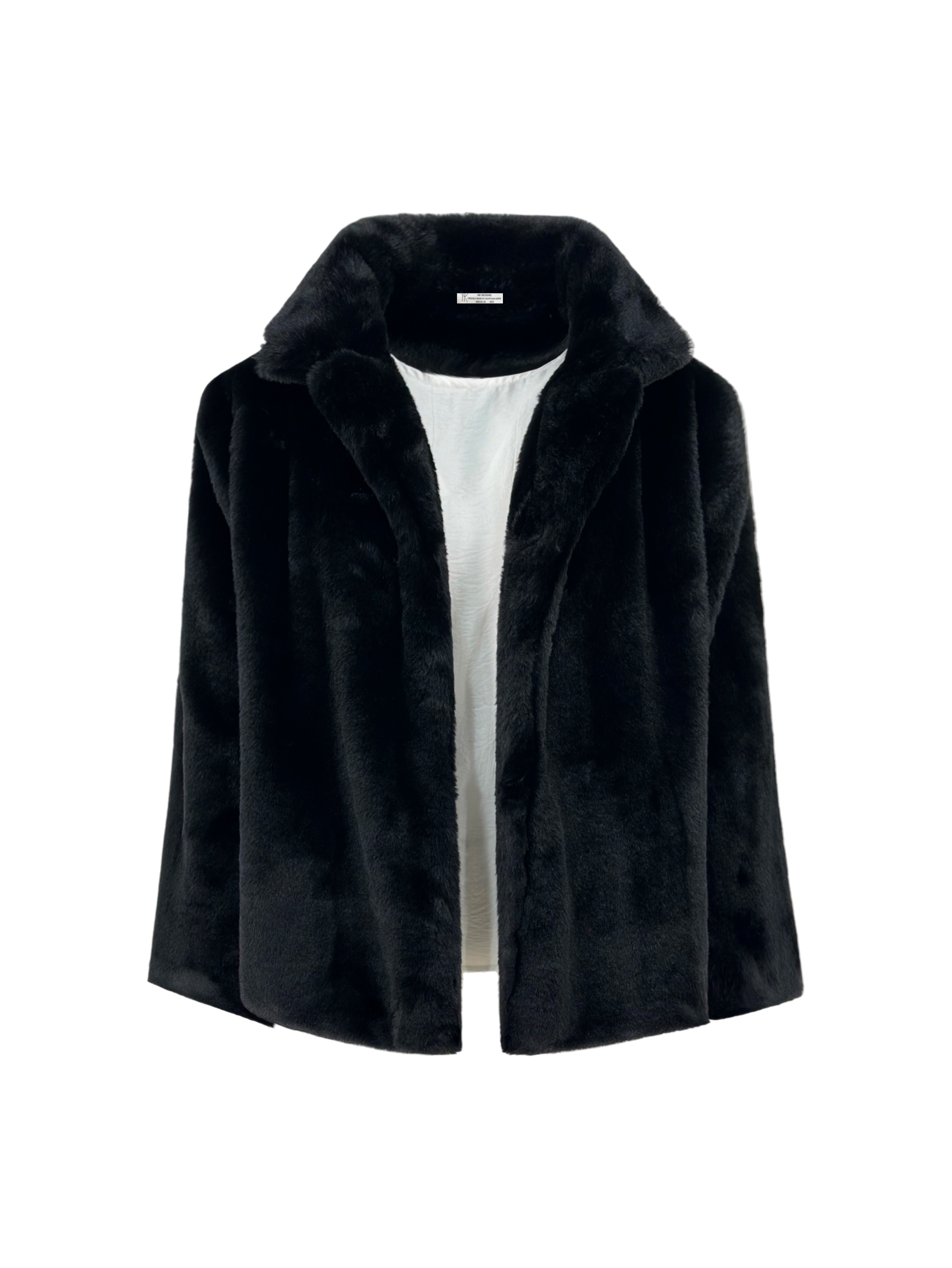 Noir Elegance Faux Fur Coat