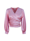 Cropped Wrap Silky Top