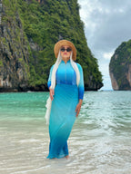 Aqua Skies Ruffled Cover up