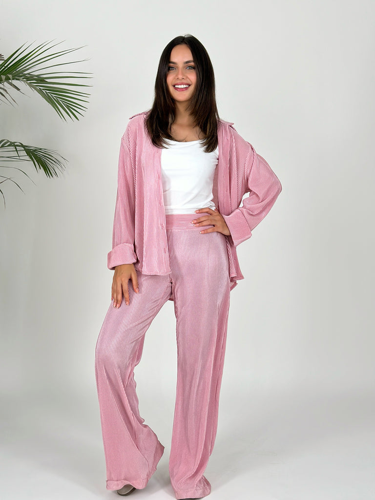 Plisse Set Pants Rose