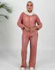 Plisse Set Pants Rose Gold