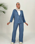 Plisse Set Pants Blue