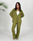 Plisse Set Shirt Olive