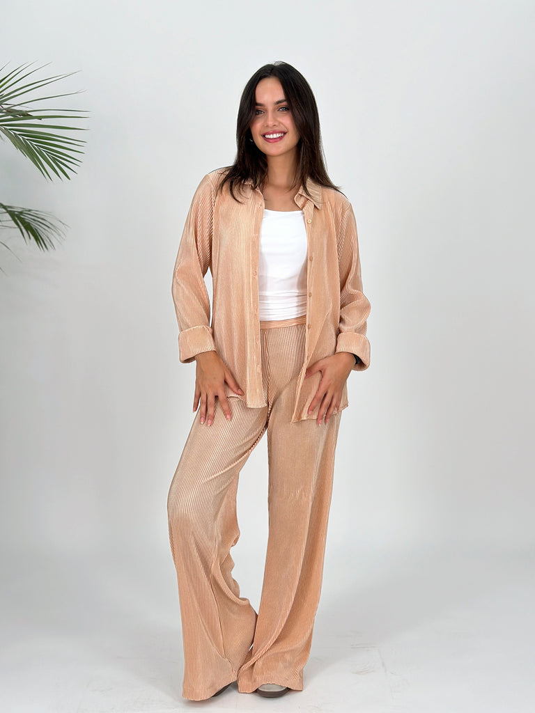 Plisse Set Pants Gold