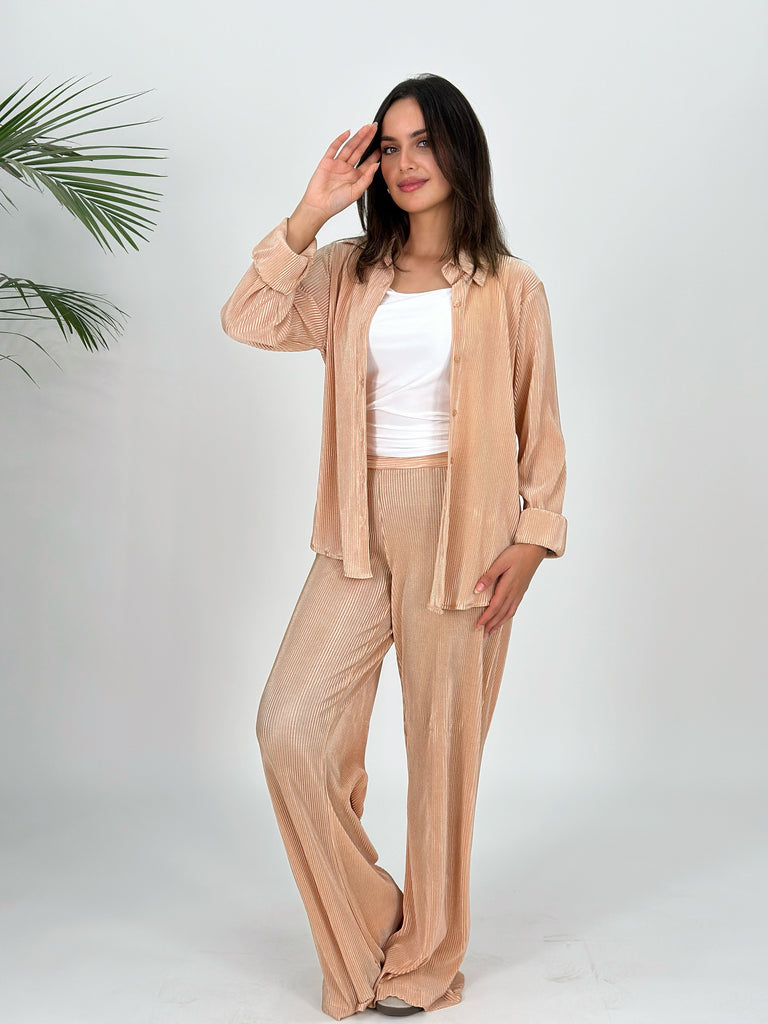 Plisse Set Pants Gold