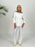 Plisse Set Shirt Cream