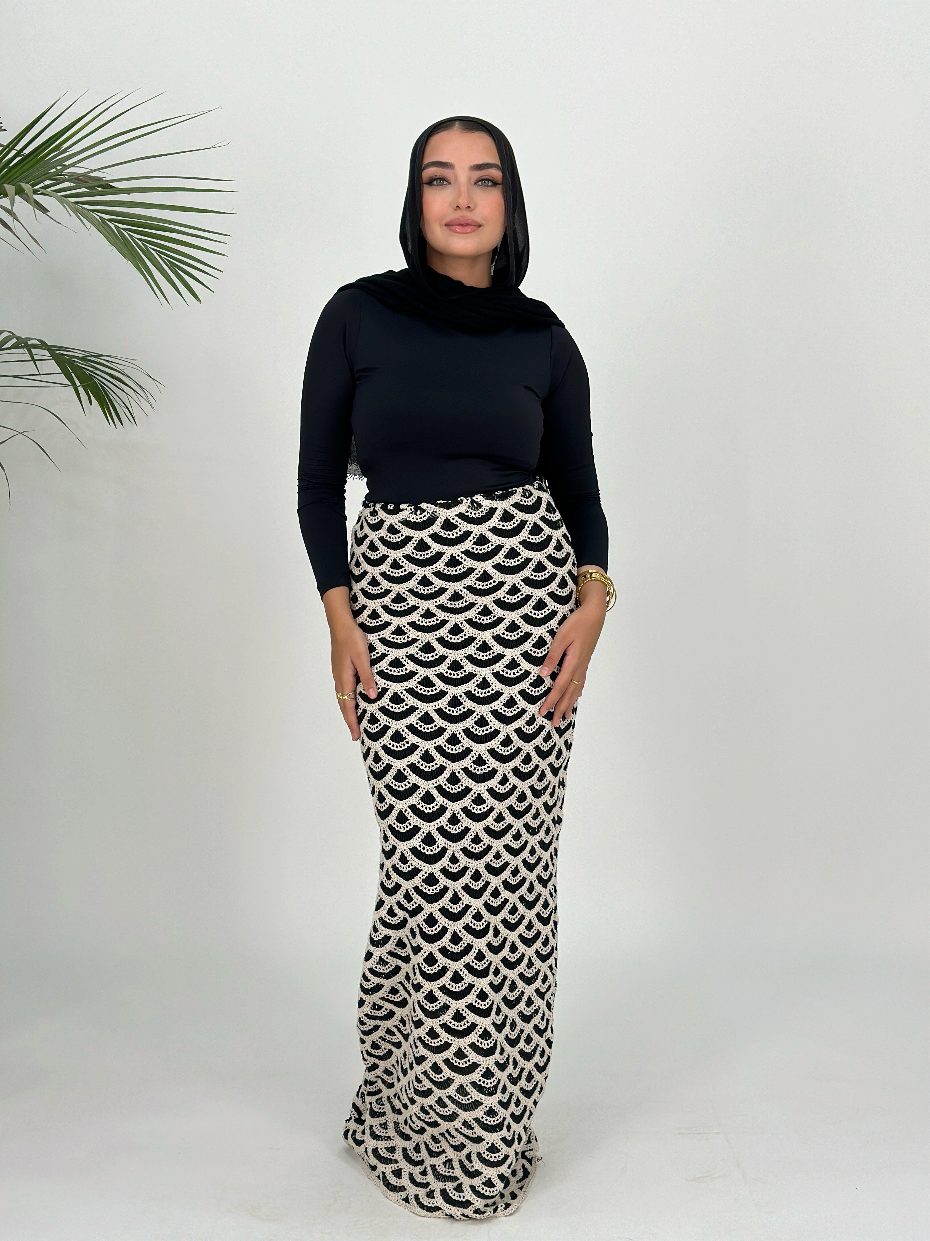 Black Mermaid Mesh Skirt