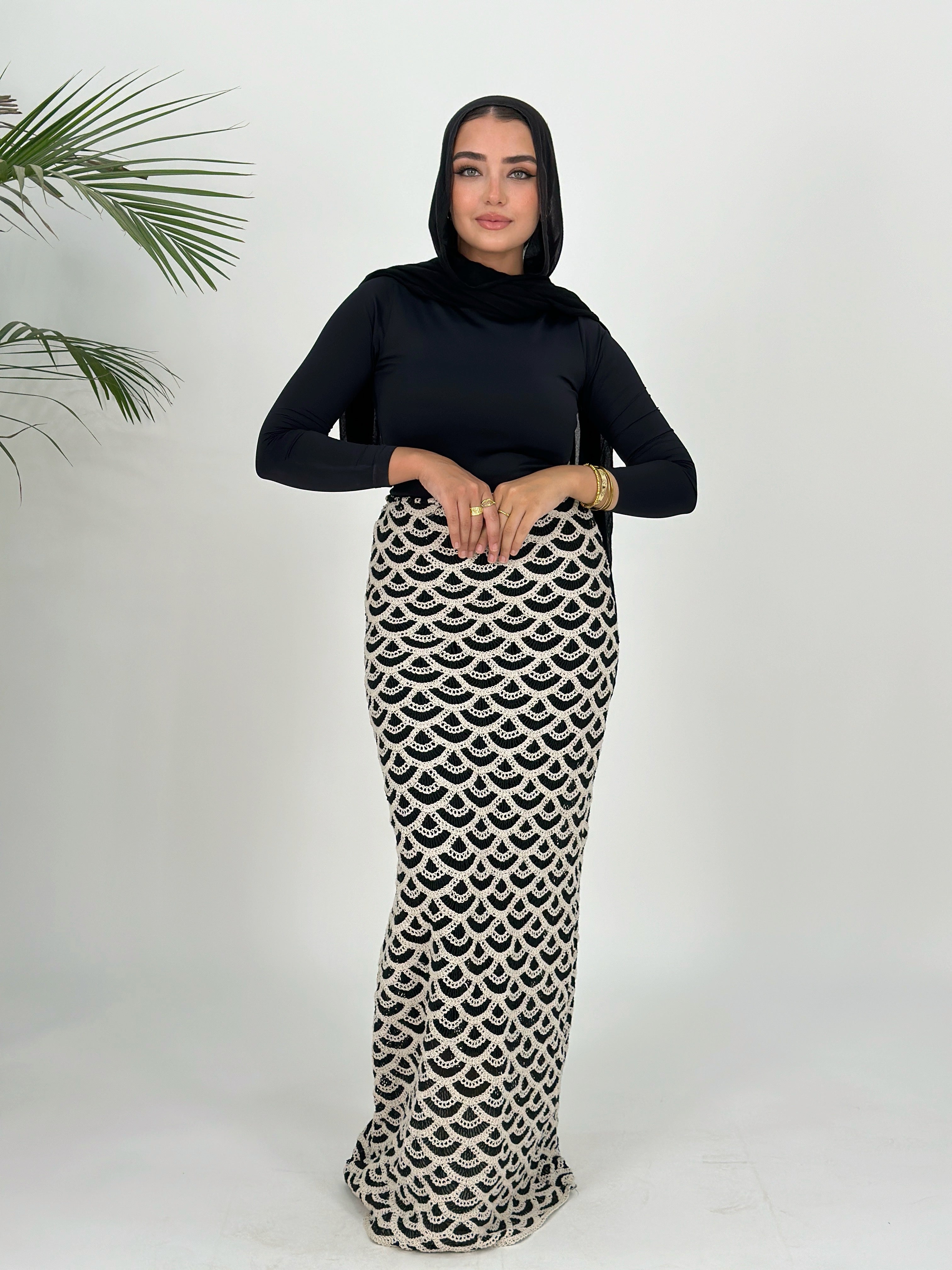 Black Mermaid Mesh Skirt