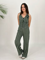Fiore Stripped Set Pants Olive