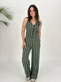 Fiore Stripped Set Vest Olive