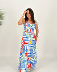 Mediterranean Summer Big Ruff Skirt