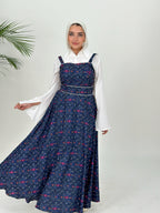 Navy Garden Trimmed Corset