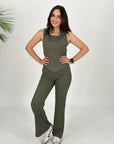 Ribbed Corset Set Pants Olive