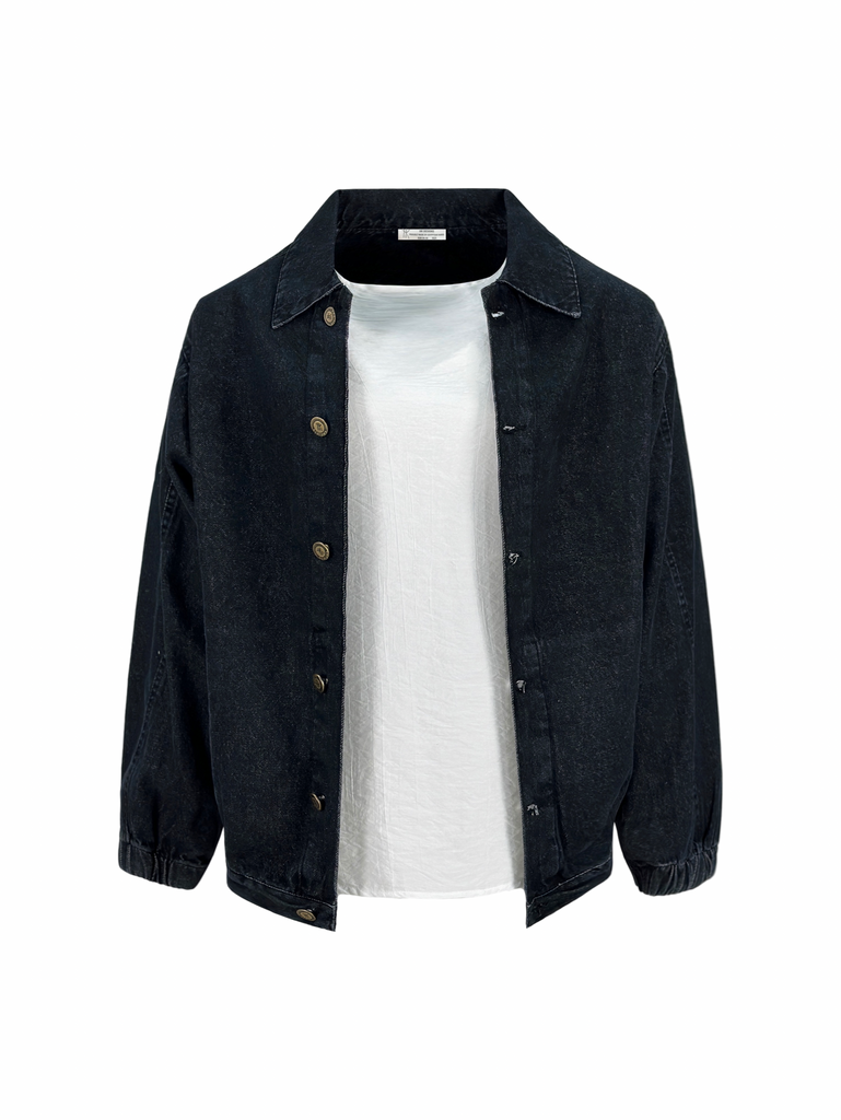 Puffed Denim Jacket Black