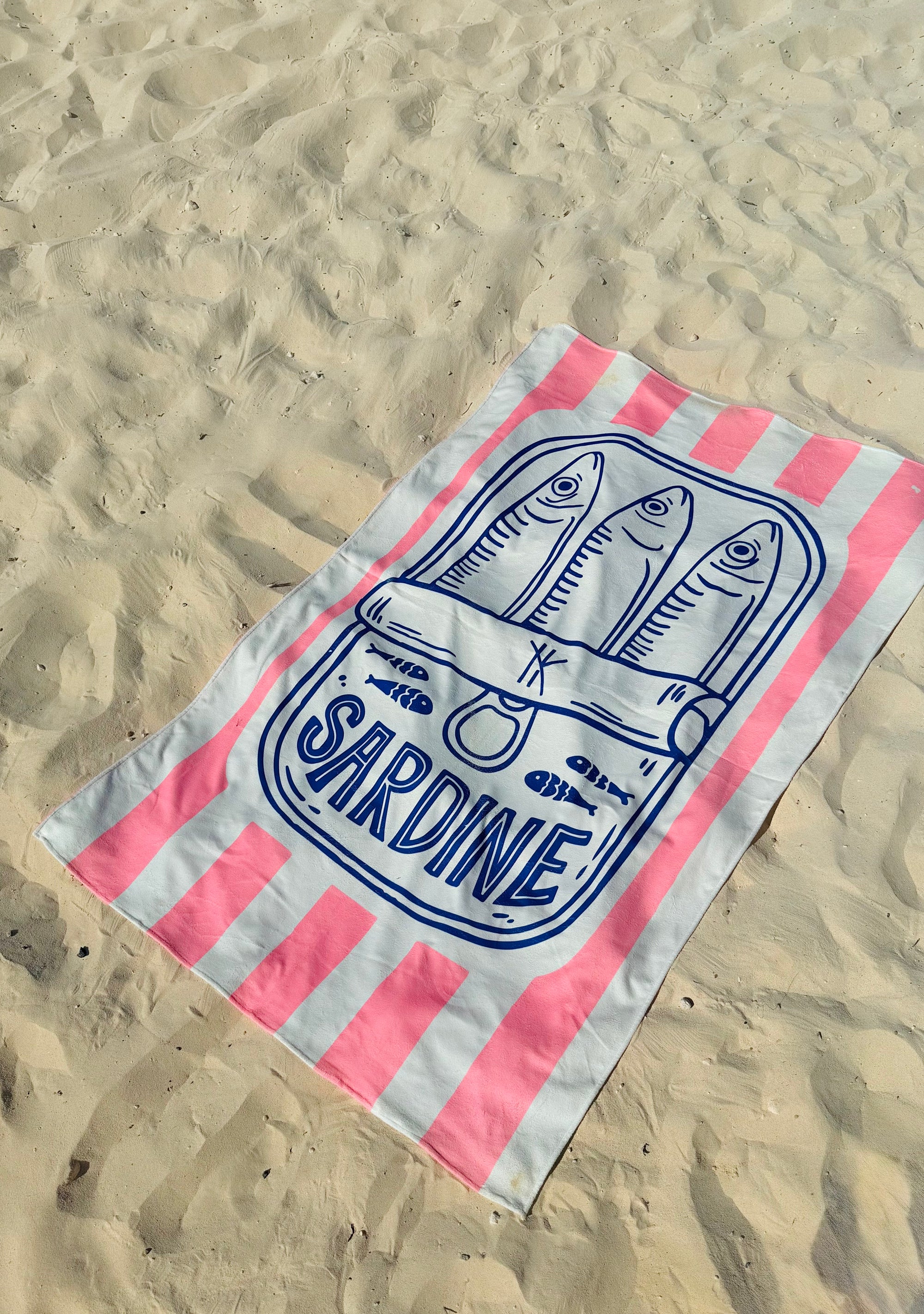 Microfiber Towel Pink Sardines