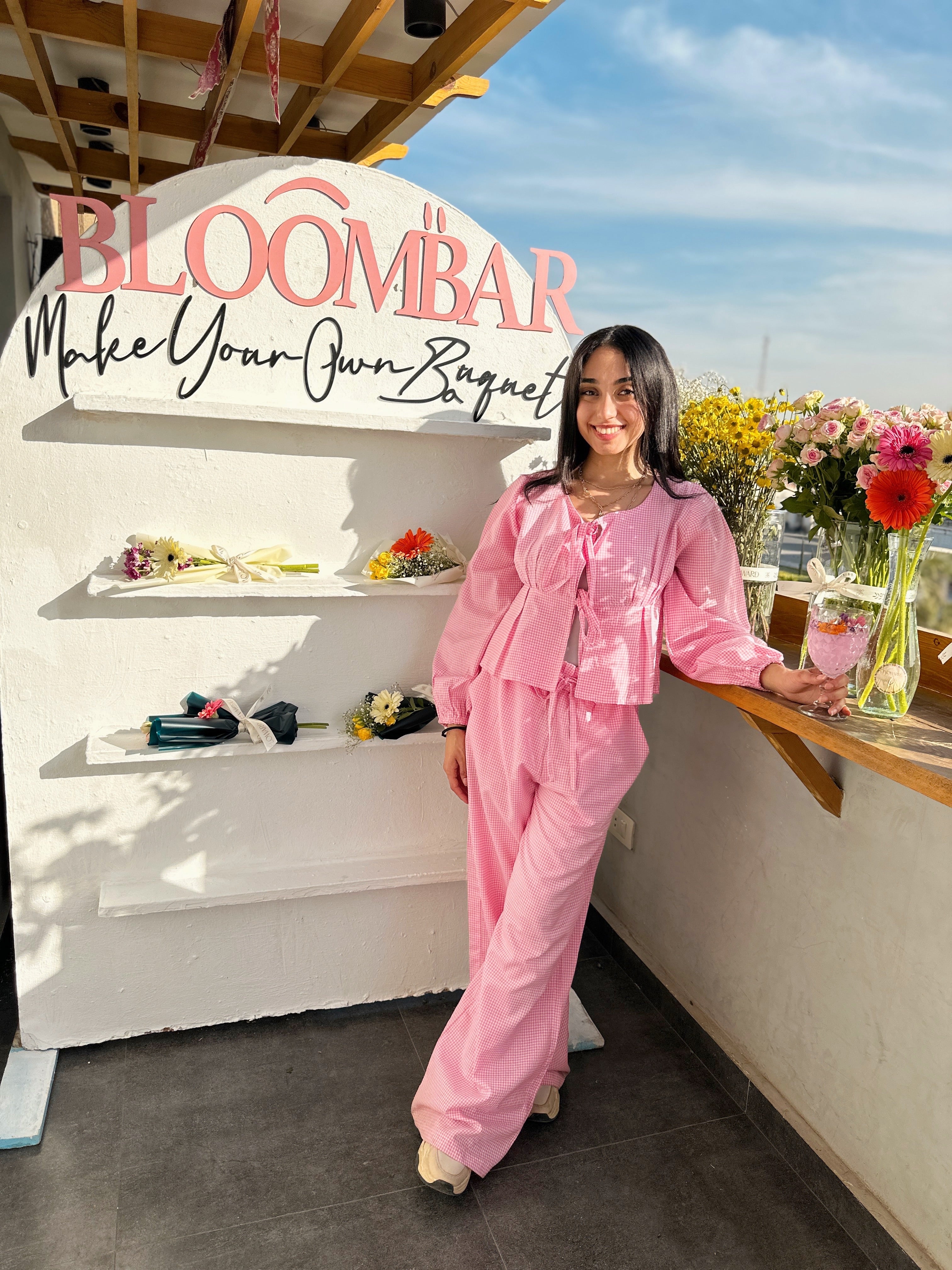 The Gingham Love Set Pants Pink