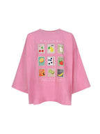 Pink Stamps Long T-Shirt