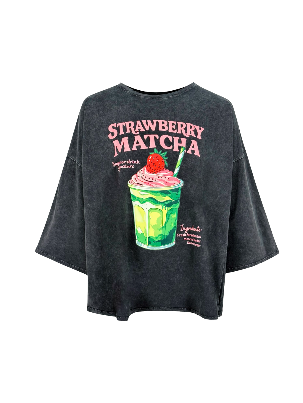 Strawberry Matcha Long T-Shirt