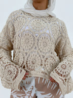 Enchanted Mesh Top Oatmeal