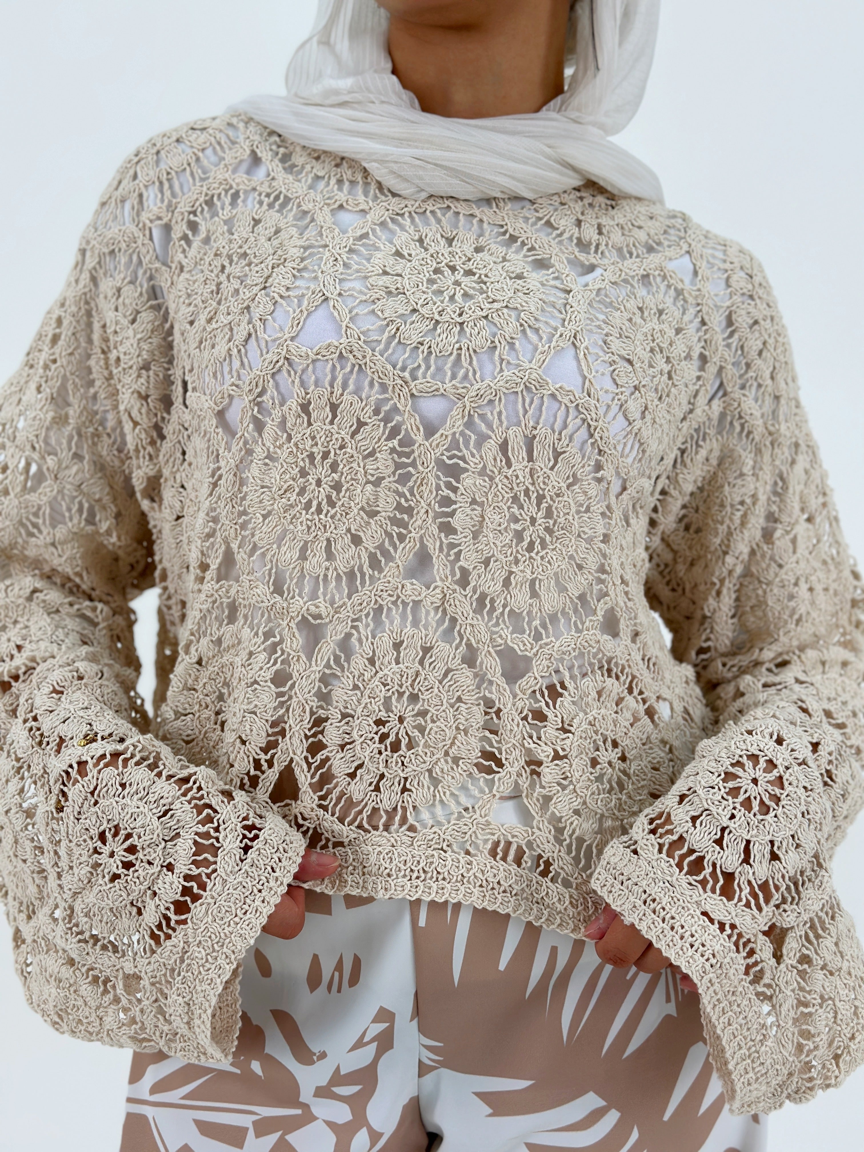 Enchanted Mesh Top Oatmeal