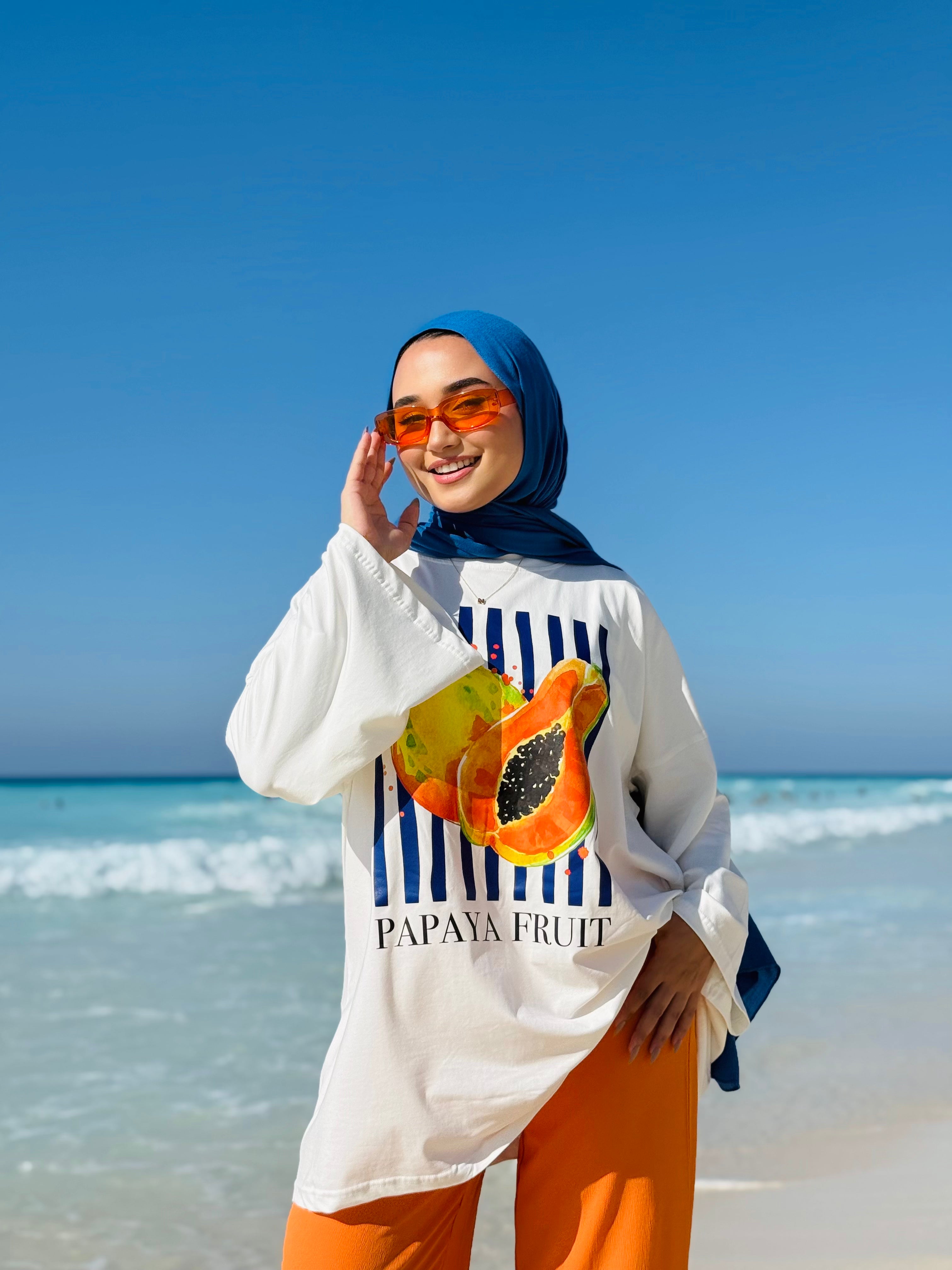 Papaya Cream Long T-Shirt