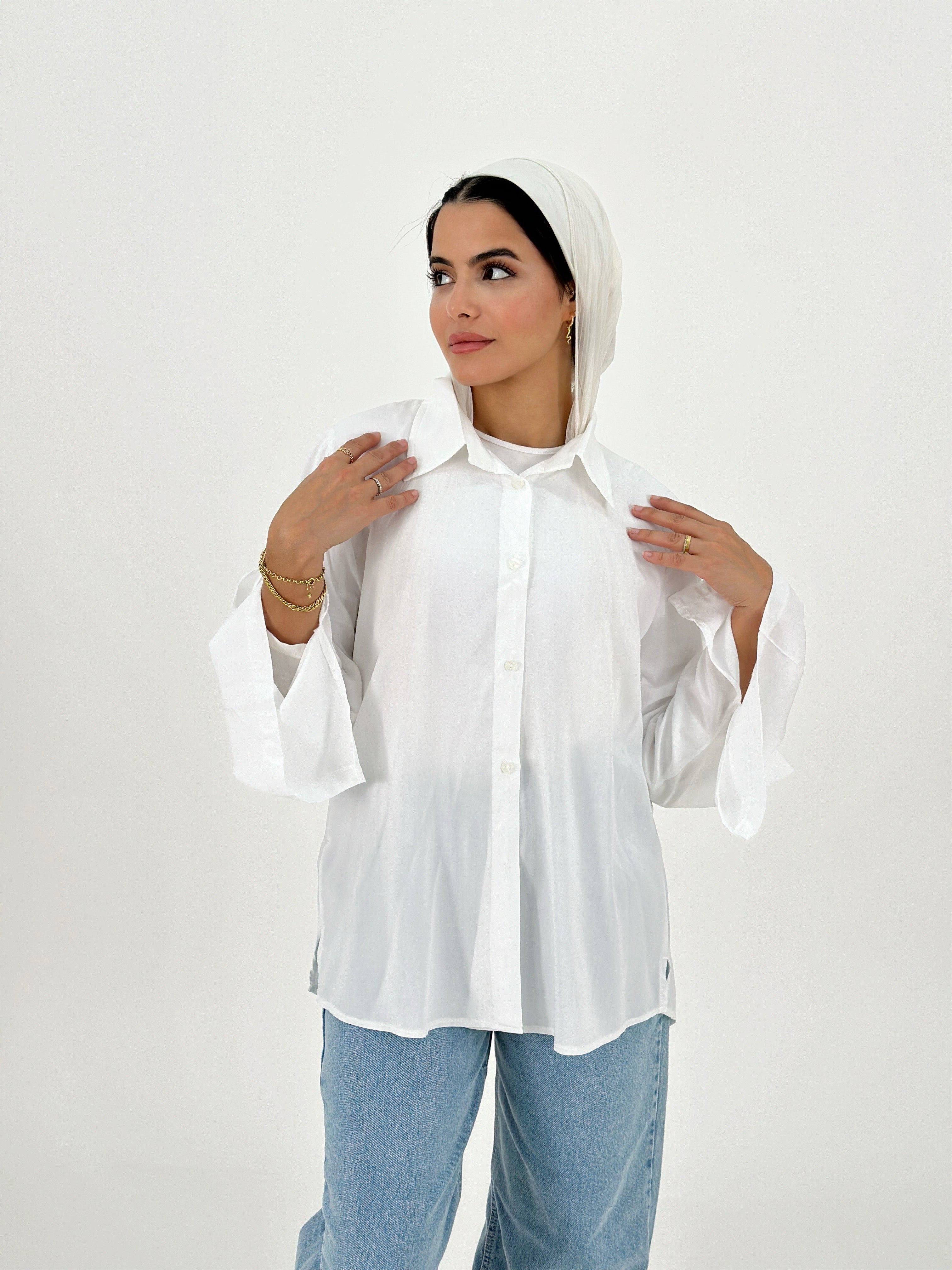 Basic Split Wrist Cotton Shirt