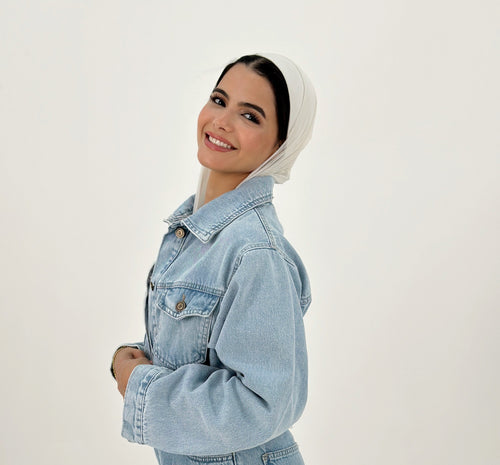 Cropped Unfinished Denim Jacket