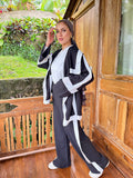 Casual Trims Pants Black X Cream