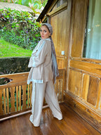 Casual Trims Pants Sand X Cream