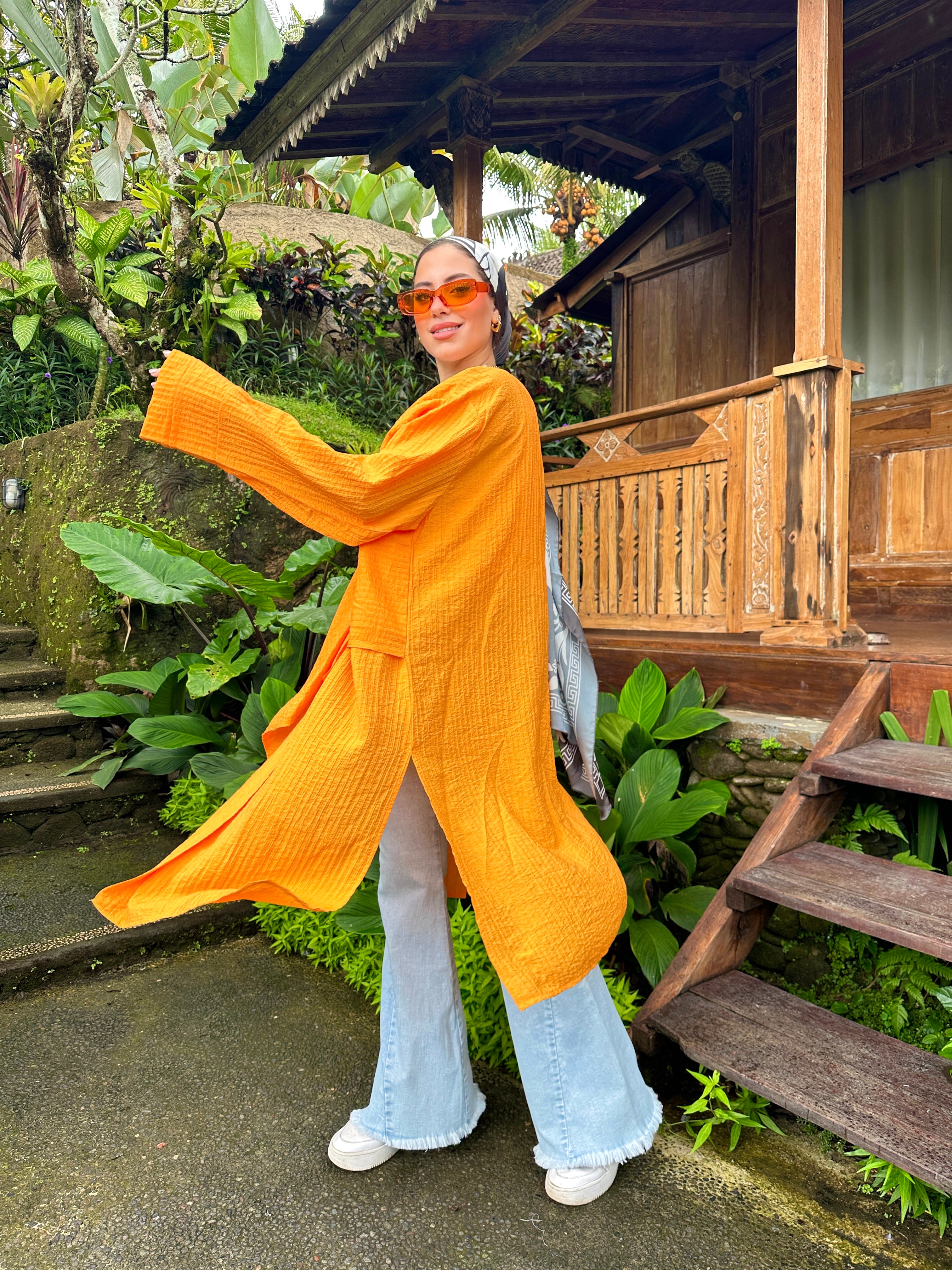 The New Waterfall Cardigan Orange
