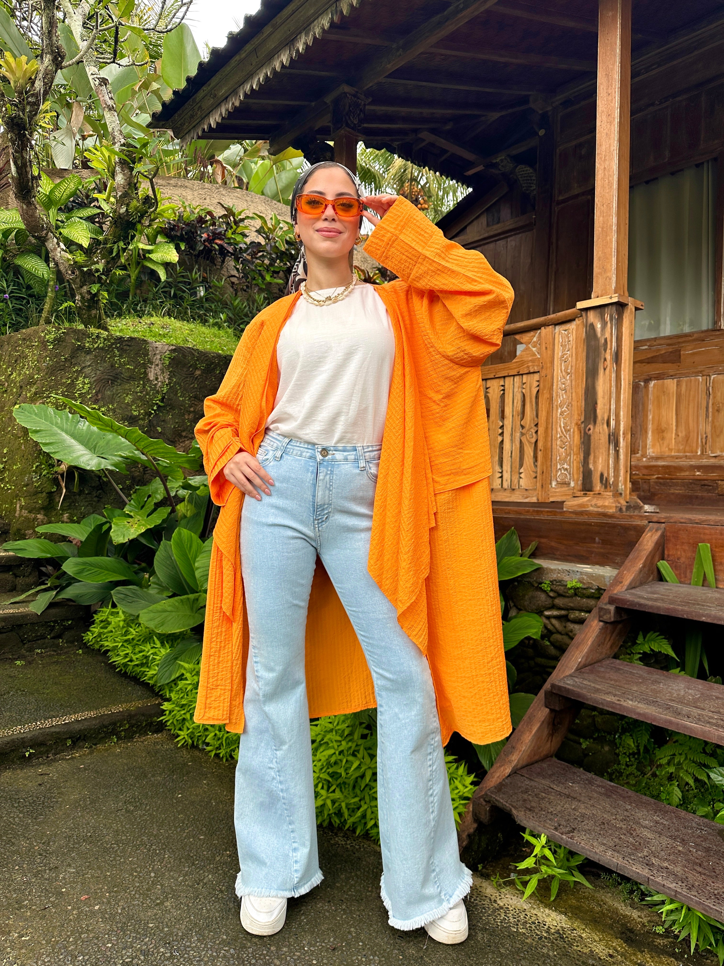 The New Waterfall Cardigan Orange