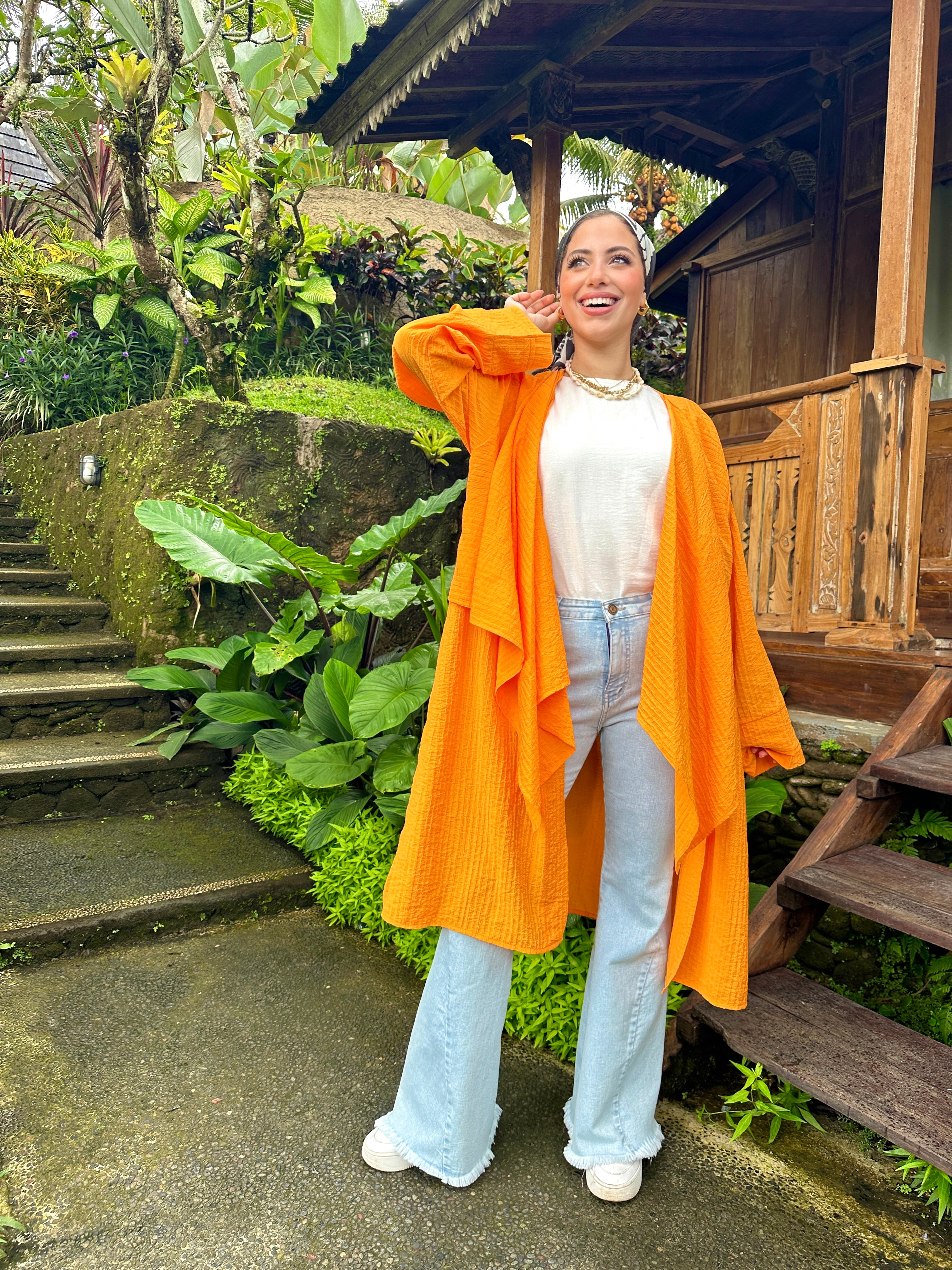 The New Waterfall Cardigan Orange