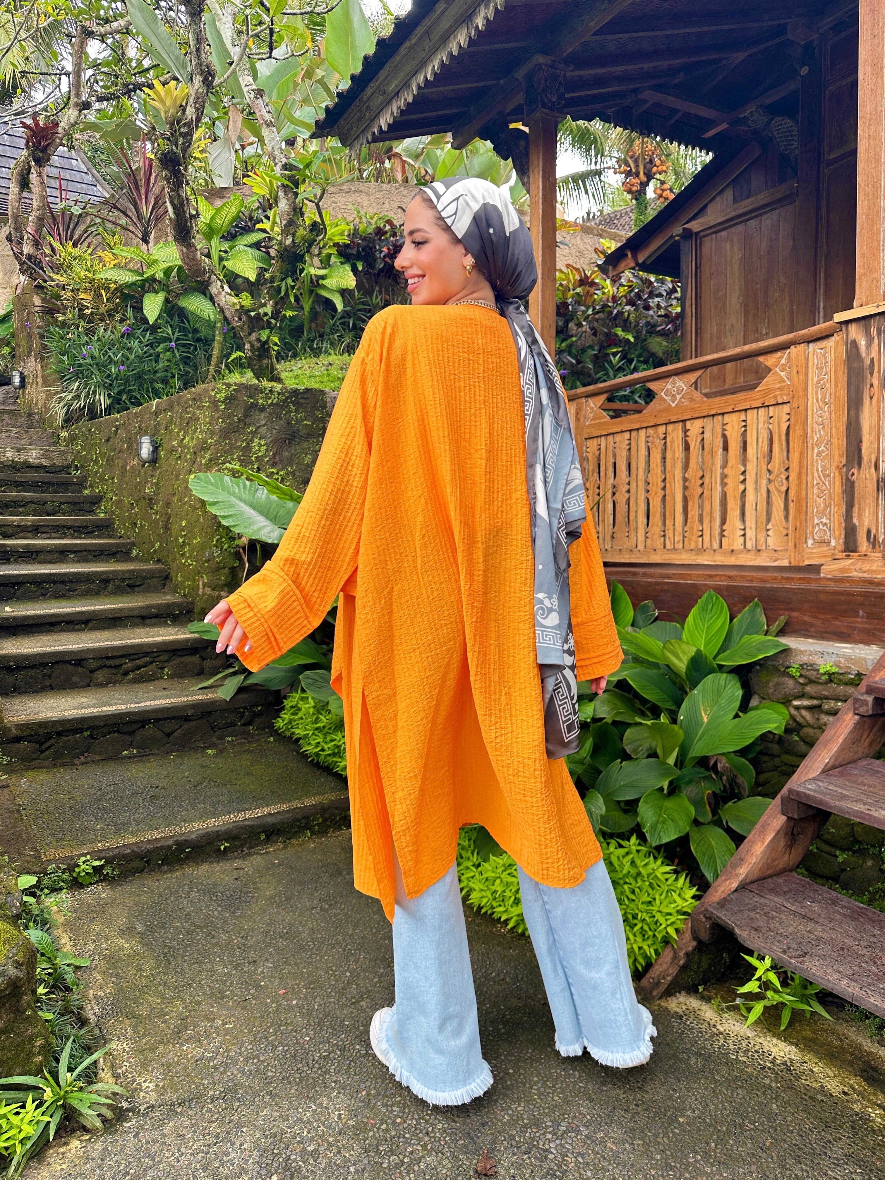 The New Waterfall Cardigan Orange