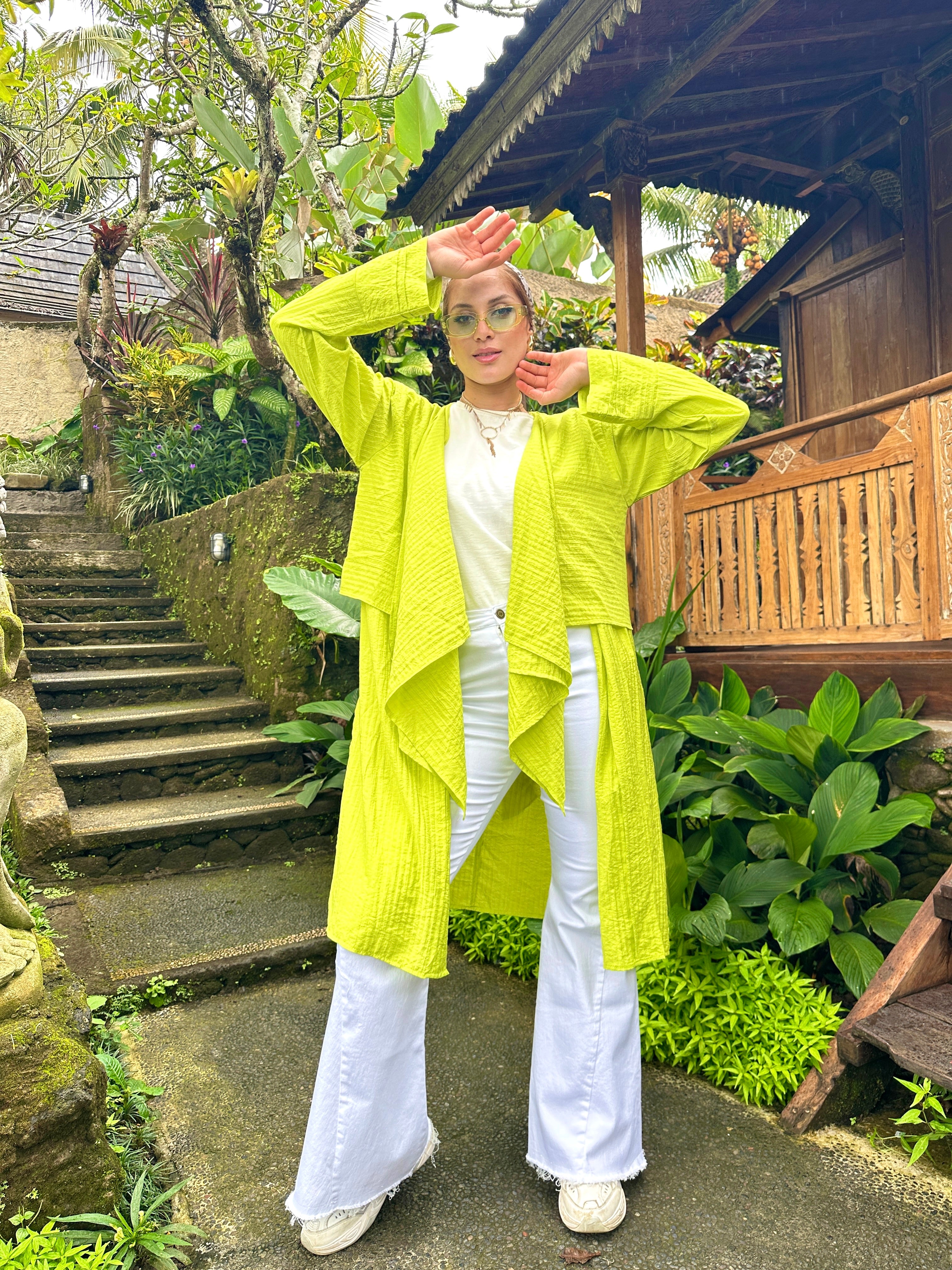 The New Waterfall Cardigan Lemon