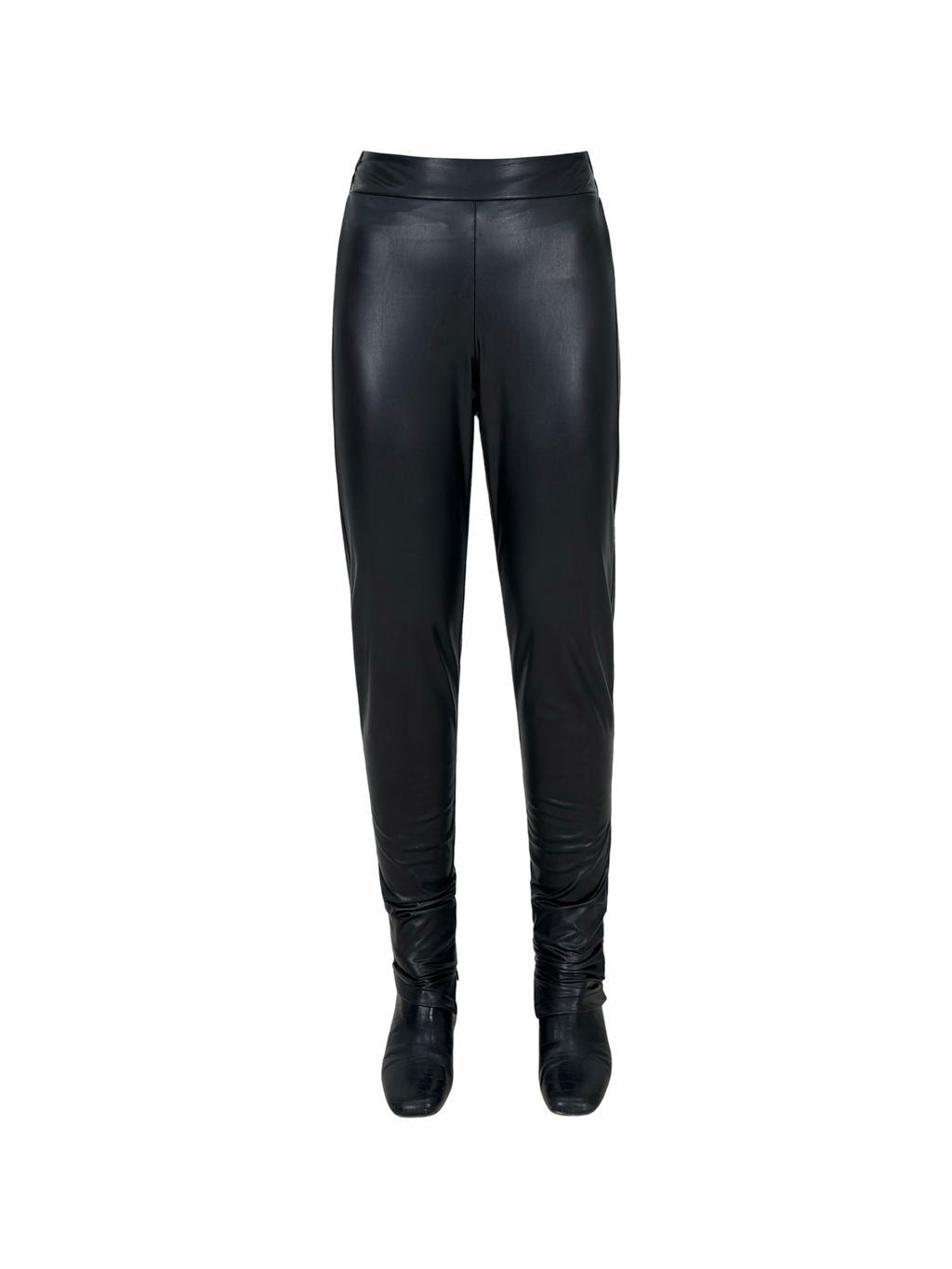 Fitted Side Split Leather Pants