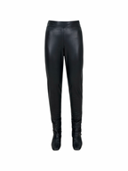 Fitted Side Split Leather Pants